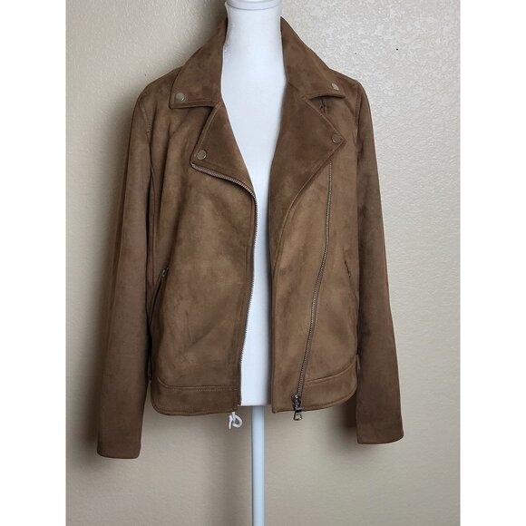 Loft Faux Suede Leather Moto Jacket Size Small NEW - Picture 3 of 12